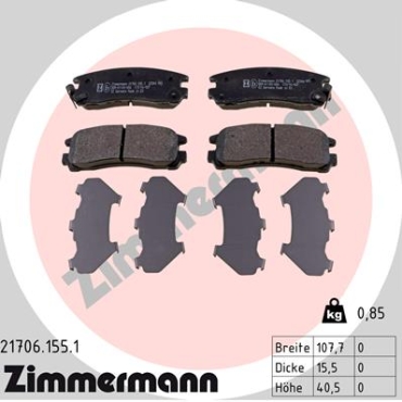 Zimmermann Brake pads for MITSUBISHI PAJERO PININ (H6_W, H7_W) rear