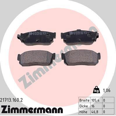 Zimmermann Brake pads for NISSAN 100 NX (B13) rear