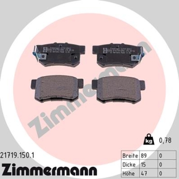 Zimmermann Brake pads for HONDA CIVIC VII Hatchback (EU, EP, EV) rear