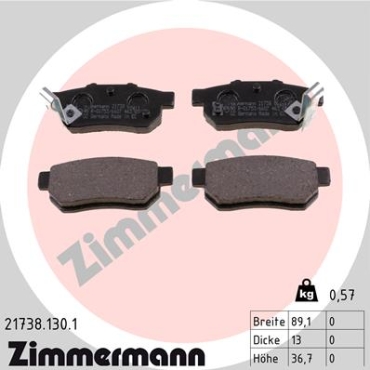 Zimmermann Brake pads for HONDA CRX III (EH, EG) rear