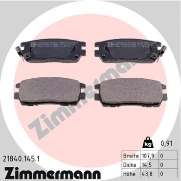 Zimmermann Brake pads for MITSUBISHI PAJERO II Canvas Top (V2_W, V4_W) rear