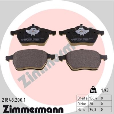 Zimmermann Brake pads for VW SHARAN (7M8, 7M9, 7M6) front