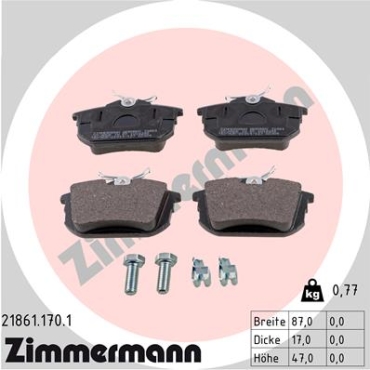 Zimmermann Bremsbeläge für MITSUBISHI COLT VI (Z3_A, Z2_A) hinten