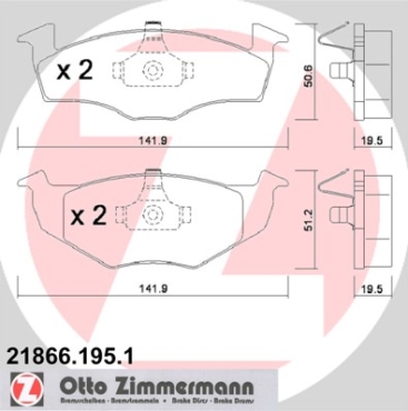 Zimmermann Bremsbeläge für VW VENTO (1H2) vorne