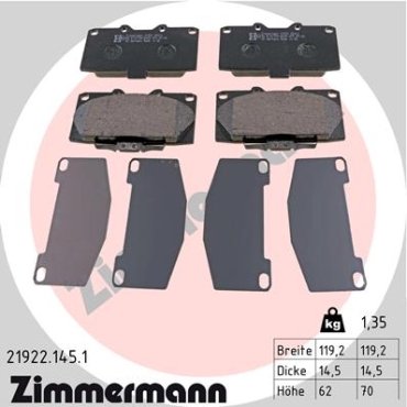 Zimmermann Brake pads for NISSAN 300 ZX (Z32) front