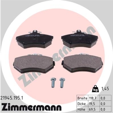 Zimmermann Brake pads for VW PASSAT (3B2) front