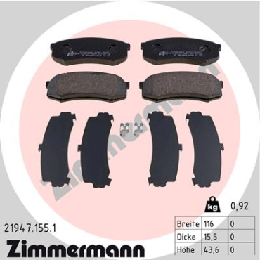 Zimmermann Brake pads for TOYOTA LAND CRUISER (_J7_) rear