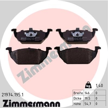 Zimmermann Brake pads for AUDI A3 (8L1) front