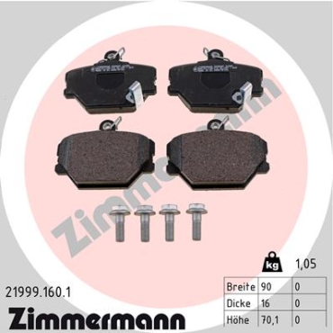 Zimmermann Brake pads for SMART CITY-COUPE (450) front