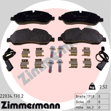 Zimmermann Brake pads for FORD TRANSIT Pritsche/Fahrgestell front