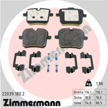 Zimmermann Bremsbeläge für BMW X7 (G07) hinten