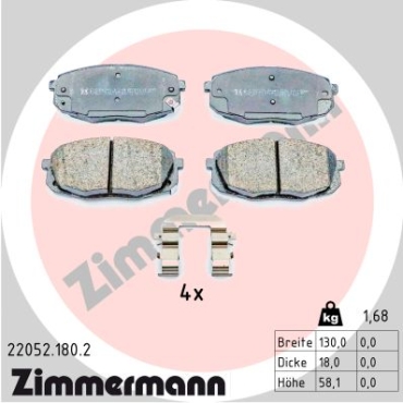 Zimmermann Brake pads for HYUNDAI KONA (OS, OSE, OSI) front
