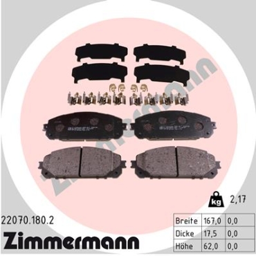 Zimmermann Brake pads for JEEP CHEROKEE (KL) front