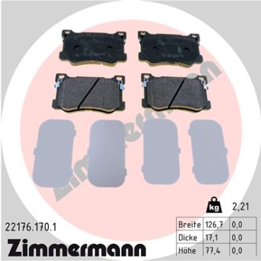 Zimmermann Brake pads for KIA QUORIS I (KH) front