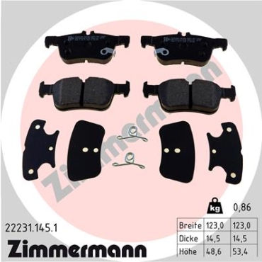 Zimmermann Brake pads for FORD GALAXY III (CK) rear