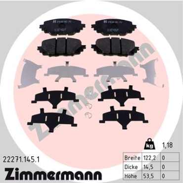 Zimmermann Bremsbeläge für FIAT 124 Spider (348_) vorne