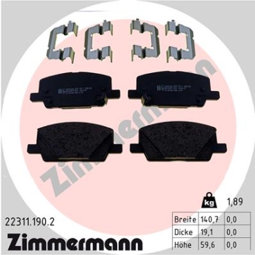 Zimmermann Brake pads for OPEL MOKKA / MOKKA X (J13) front
