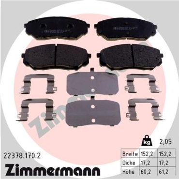 Zimmermann Brake pads for KIA SORENTO III (UM) front