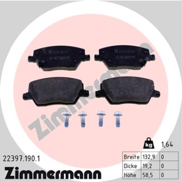 Zimmermann Brake pads for FIAT TIPO Kombi (356_) front