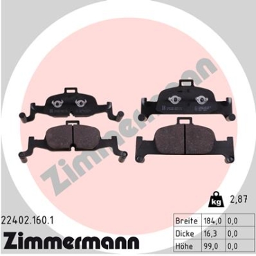 Zimmermann Bremsbeläge für AUDI A4 (8W2, B9) vorne