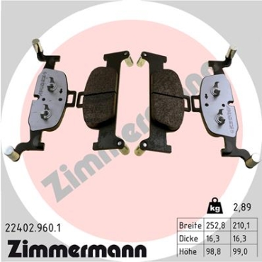 Zimmermann rd:z Bremsbeläge für AUDI A6 Avant (4A5, C8) vorne