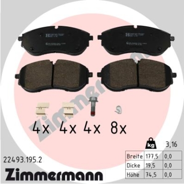 Zimmermann Brake pads for VW CRAFTER Kasten (SY_, SX_) front
