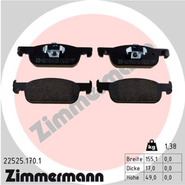 Zimmermann Brake pads for DACIA LOGAN MCV II front