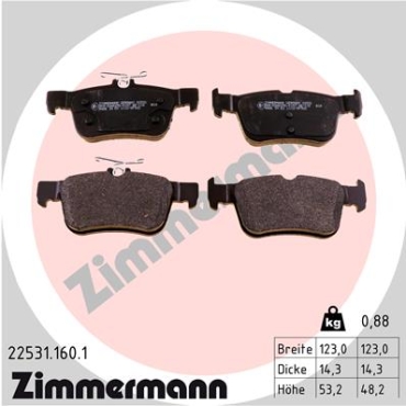 Zimmermann Brake pads for FORD GALAXY (CK) rear