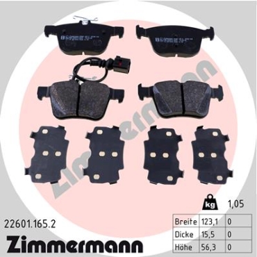 Zimmermann Brake pads for AUDI TT (FV3, FVP) rear
