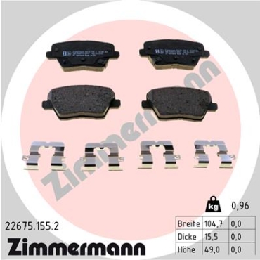 Zimmermann Brake pads for HYUNDAI i30 (PDE, PD, PDEN) rear