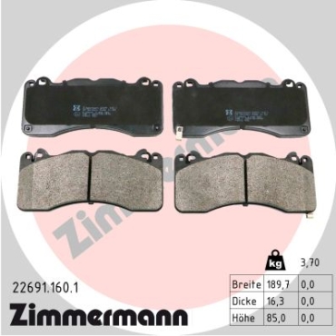 Zimmermann Brake pads for FORD USA MUSTANG Coupe front