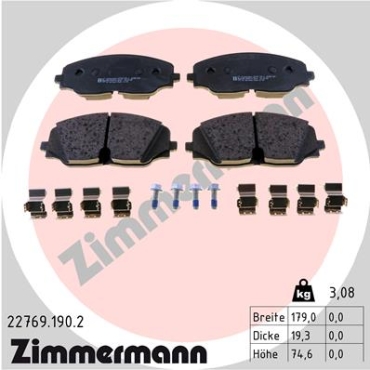 Zimmermann Brake pads for VW ATLAS (CA1) front