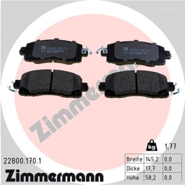 Zimmermann Brake pads for SUBARU XV (GT) front