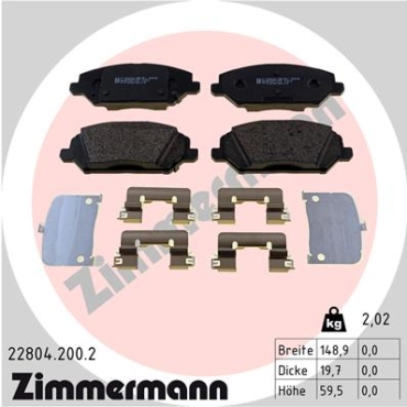 Zimmermann Brake pads for HYUNDAI i30 Kombi (PDE) front