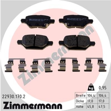 Zimmermann Brake pads for OPEL MOKKA / MOKKA X (J13) rear