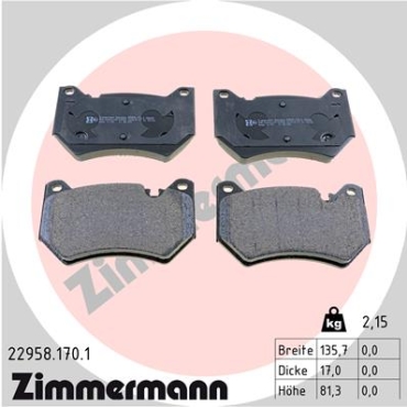 Zimmermann Brake pads for AUDI Q5 Sportback (FYT) front