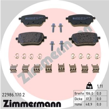 Zimmermann Brake pads for MERCEDES-BENZ B-KLASSE Sports Tourer (W247) rear
