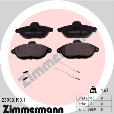 Zimmermann Brake pads for CITROËN JUMPY Kasten (BS_, BT_, BY_, BZ_) front