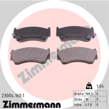 Zimmermann Brake pads for NISSAN ALMERA I Hatchback (N15) front