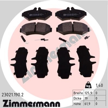 Zimmermann Brake pads for MERCEDES-BENZ SPRINTER 3-t Bus (903) rear