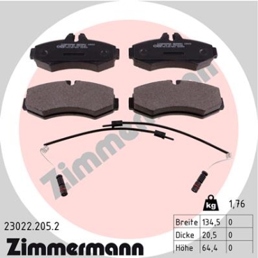 Zimmermann Brake pads for MERCEDES-BENZ VITO Bus (638) front