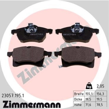 Zimmermann Brake pads for OPEL ZAFIRA A Großraumlimousine (T98) front