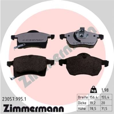 Zimmermann rd:z Brake pads for OPEL ASTRA G Stufenheck (T98) front