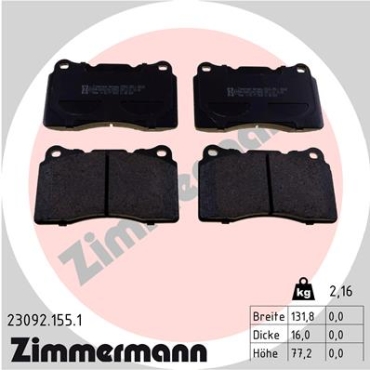 Zimmermann Brake pads for VOLVO V70 II (285) front