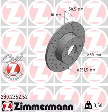 Zimmermann Sport Brake Disc for FIAT STILO (192_) rear