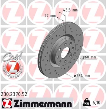 Zimmermann Sport Brake Disc for FIAT PUNTO EVO (199_) front