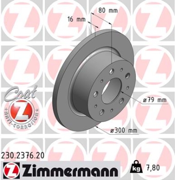 Zimmermann Bremsscheibe für FIAT DUCATO Pritsche/Fahrgestell (250_, 290_) hinten