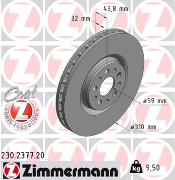 Zimmermann Brake Disc for LANCIA PHEDRA (179_) front