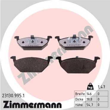Zimmermann rd:z Bremsbeläge für VW POLO (6R1, 6C1) vorne