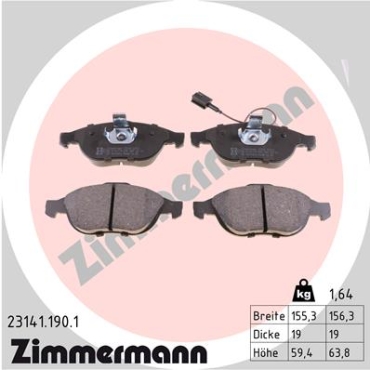 Zimmermann Brake pads for ALFA ROMEO 147 (937_) front